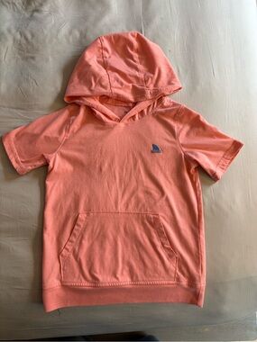 Carter's Coral Short-Sleeve Hooded Tee with Sailboat Embroidery